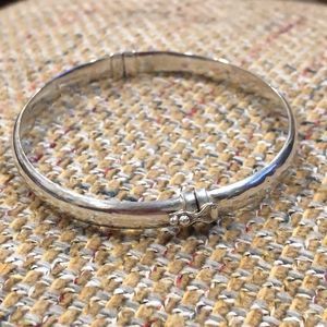 Sterling Silver Spring Closure Locking Clasp Closure Bangle Bracelet